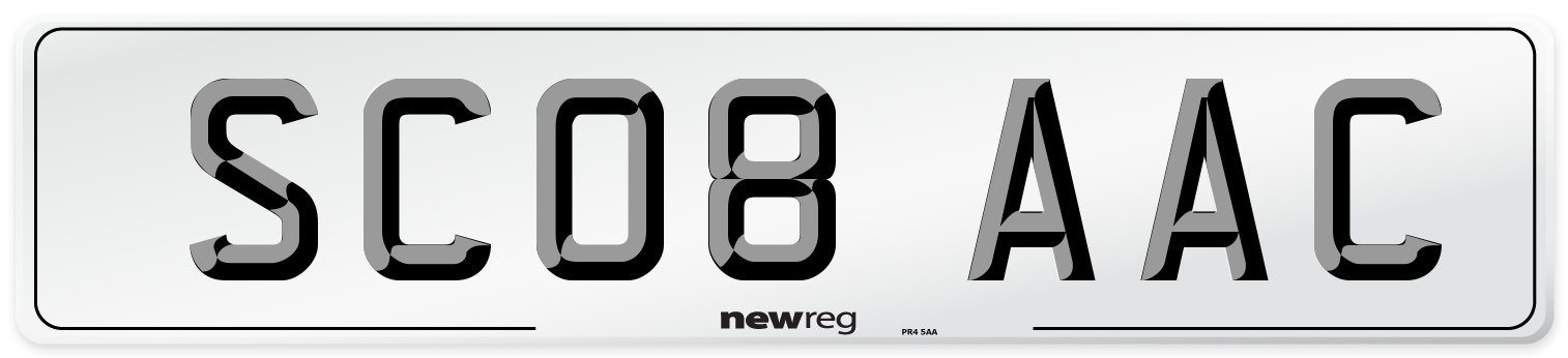 SC08 AAC Number Plate from New Reg